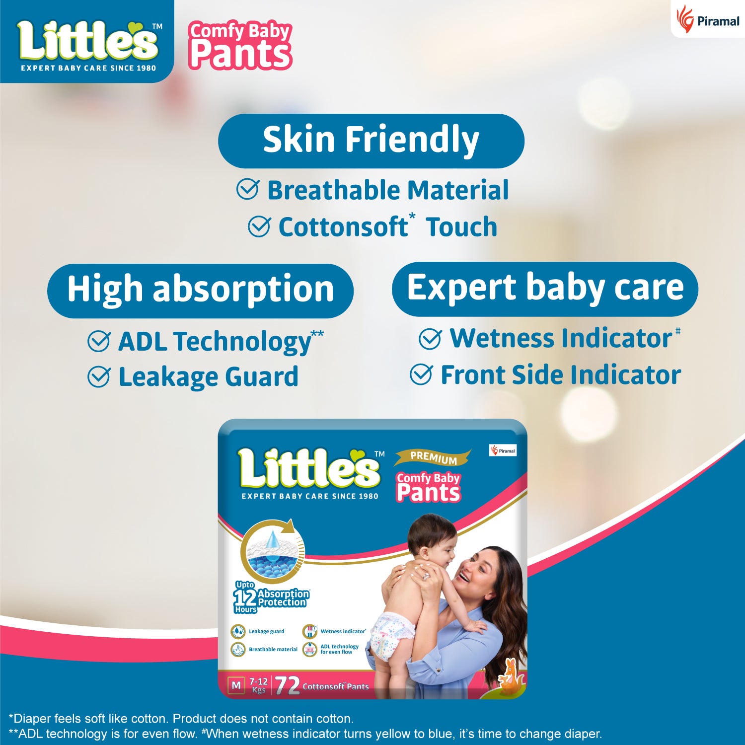 Buy Little's Care Package - Baby daiper pants & Baby Face Wipes on Wellify