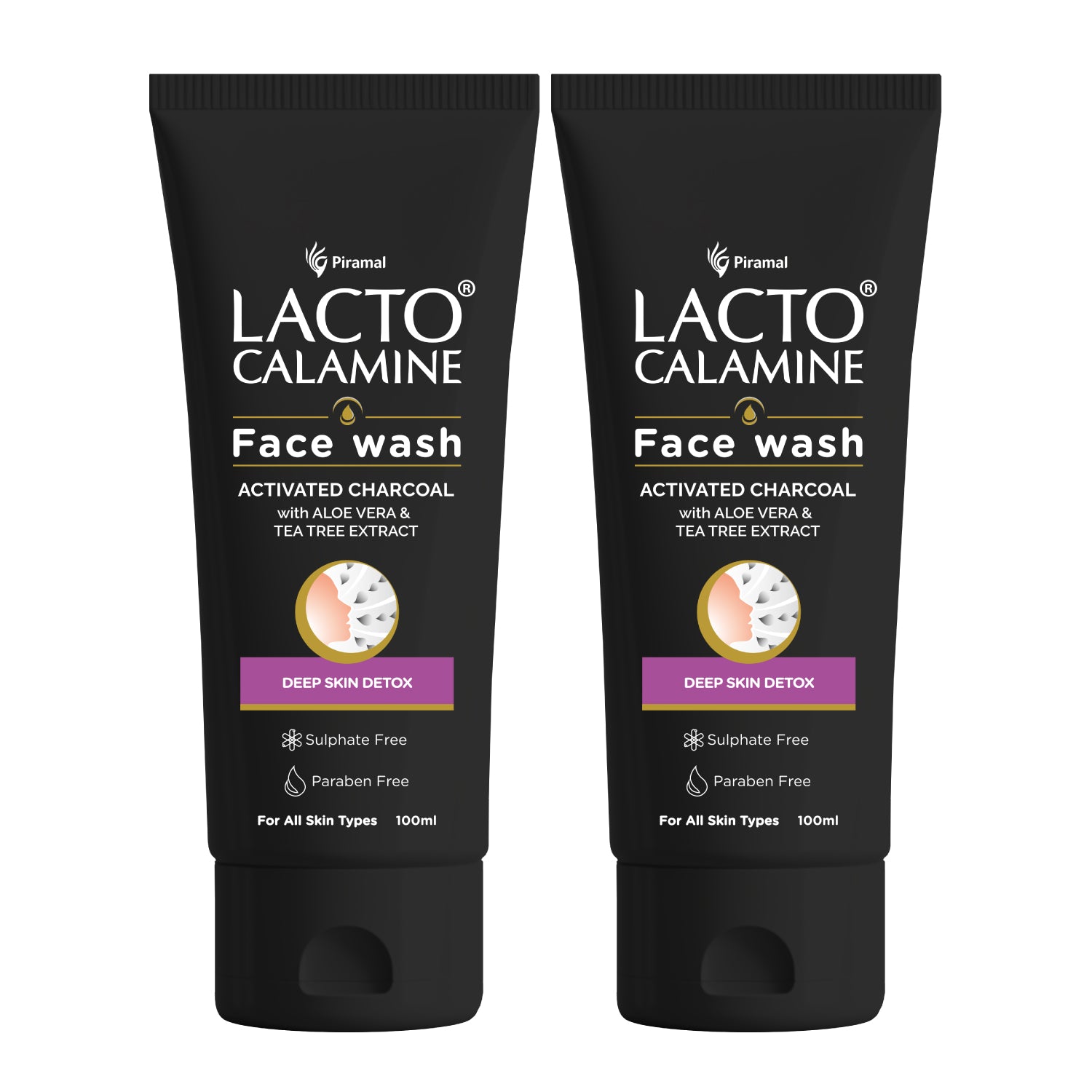 Lacto Calamine Charcoal Face Wash Pack of 2