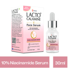 Lacto Calamine 10% Niacinamide Face Serum | 30ml | Pore Minimizing, Acne Marks, Blemishes & Oil Balancing,Reduces Pigmentation | Dermatologically Tested & Fragrance Free | 30ml