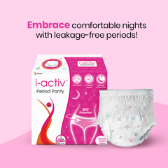 i-activ Period Panty, Disposable | size -31" to 48" | For Heavy Flow periods, Overnight 360 degree protection, Maternity delivery pads
