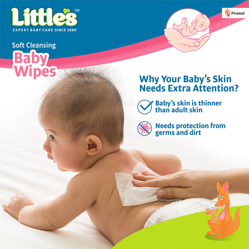 Little's Soft Cleansing Baby Wipes Lid Pack, 80 Wipes Lid Buy 5 get 5 free