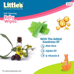 Little's Soft Cleansing Baby Wipes | Contains Aloe Vera & Jojoba Oil-80 wipes Buy 5 Get 5