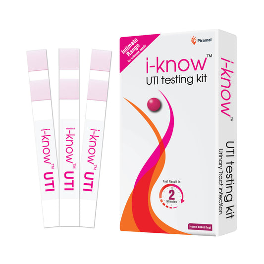 i-know UTI testing kit | 3 test strips | Home based urine test | Result in 2mins | Test for Urinary Tract Infection|  Detects Le & Ni in Urine