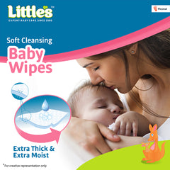 Little's Soft Cleansing Baby Wipes | Contains Aloe Vera & Jojoba Oil -80 wipes