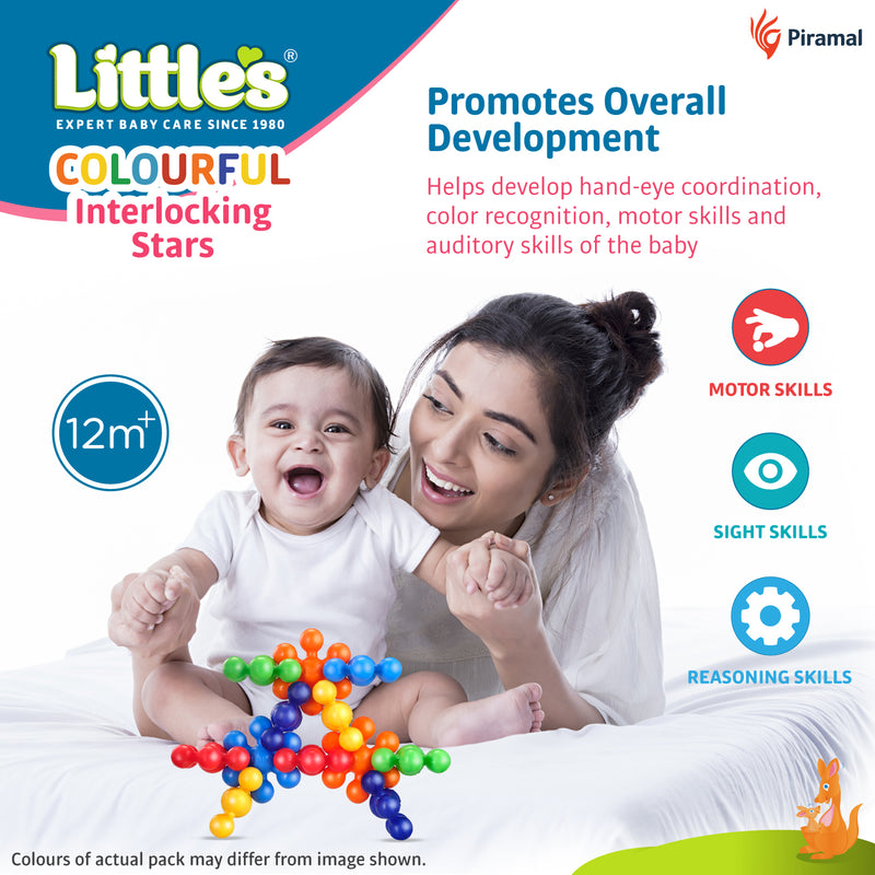 Little's Colorful Interlocking Stars I Activity & Learning Toys for Babies I Multicolour I Infant & Preschool Toys I Develops fine Motor Skills & Reasoning Skills | 12 Months and Above