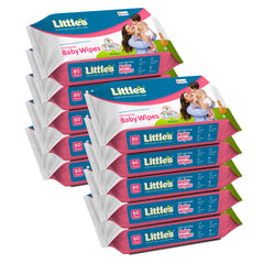 Little's Soft Cleansing Baby Wipes | Contains Aloe Vera & Jojoba Oil -80 wipes