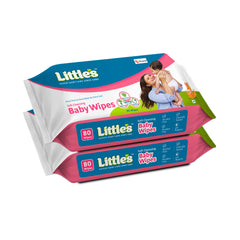 Little's Soft Cleansing Baby Wipes | Contains Aloe Vera & Jojoba Oil -80 wipes