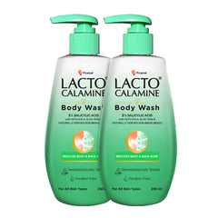 Lacto Calamine Body Wash with 1% Salicylic acid with Cica, Aloevera & Naturally derived scrubbing beads |Exfoliate Rough and Bumpy Skin |Paraben Free, Dermatalogically tested| Suitable for all skin types | 250 ml