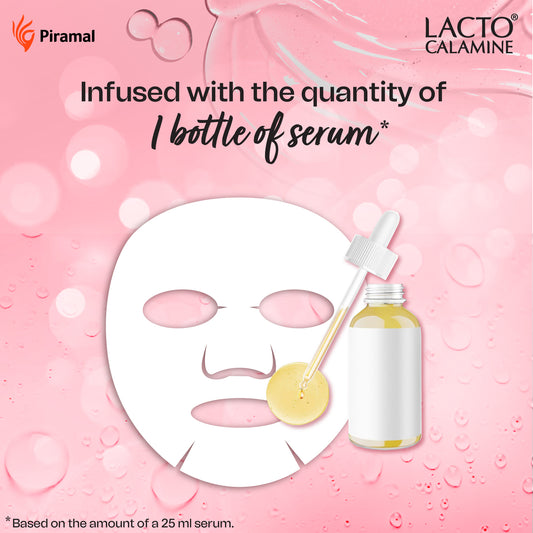 Lacto Calamine Face Sheet Masks | Combo Pack | Vitamin C, Hyaluronic Acid & Green Tea Face Sheet Masks | Brightening, Hydrating & Clarifiying |