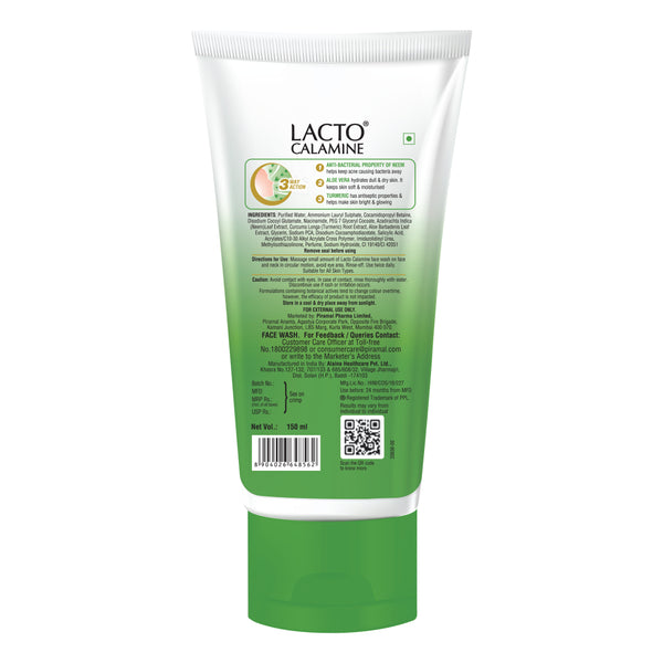Lacto Calamine Facewash Contains Neem, Aloe Vera & Turmeric | 150ml