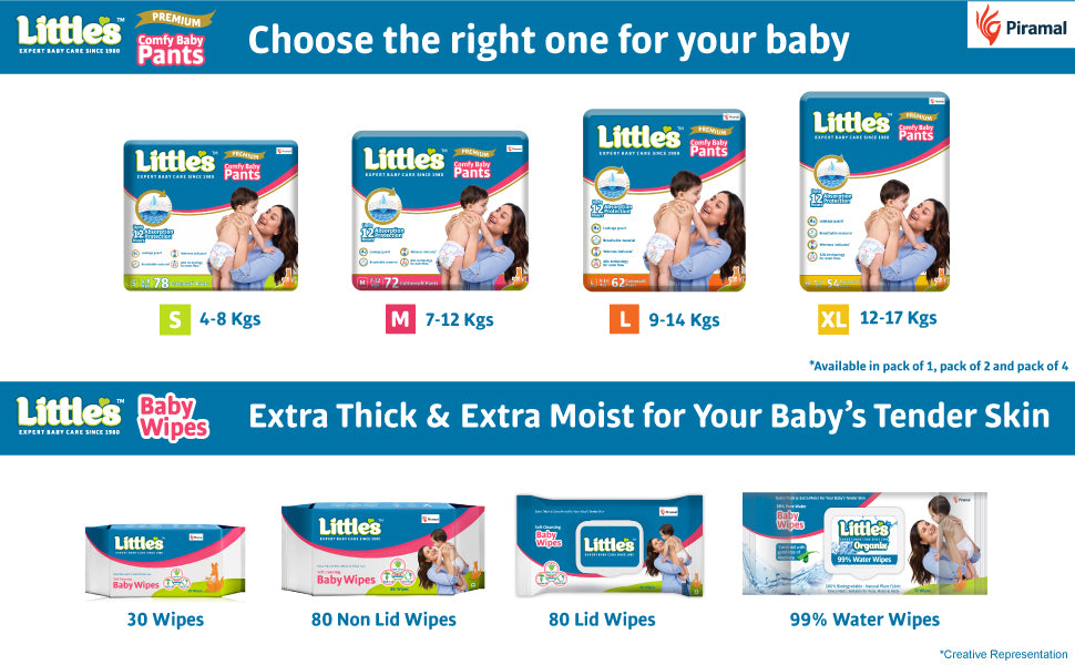 Littles baby pants & wipes packages