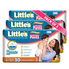 Little's Baby Pants Diapers with Wetness Indicator & 12 Hours Absorption, cottonsoft pants diaper large size