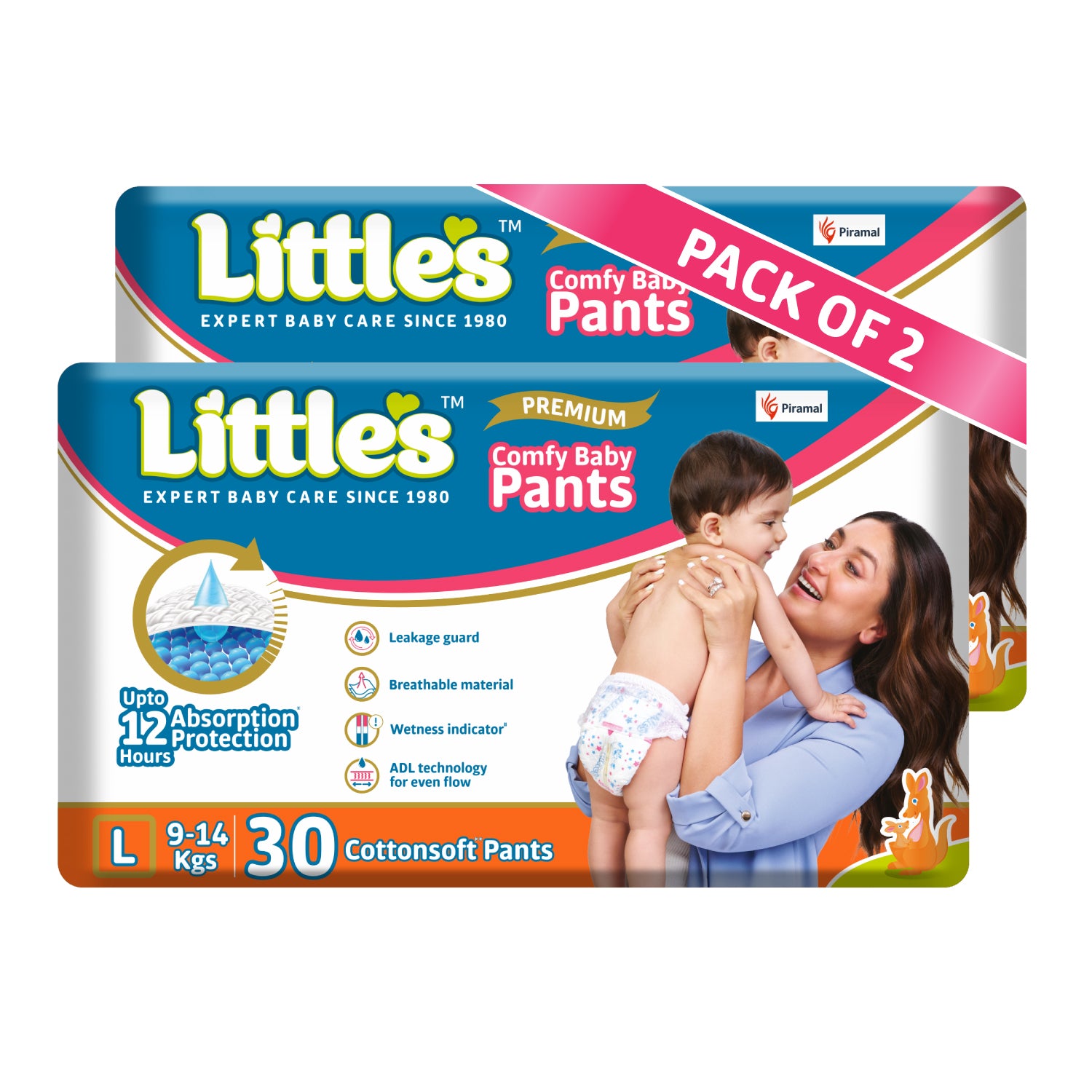 Little's Baby Pants Diapers with Wetness Indicator & 12 Hours Absorption, cottonsoft pants diaper large size combo