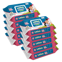 Little's Soft Cleansing Baby Wipes Lid Pack | Contains Aloe Vera & Jojoba Oil -80 Wipes