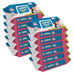 Little's Soft Cleansing Baby Wipes Lid Pack | Contains Aloe Vera & Jojoba Oil -80 Wipes