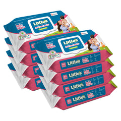 Little's Soft Cleansing Baby Wipes Lid Pack | Contains Aloe Vera & Jojoba Oil -80 Wipes