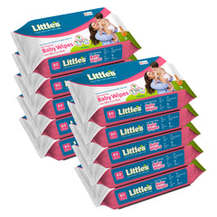 Little's Soft Cleansing Baby Wipes | Contains Aloe Vera & Jojoba Oil -80 wipes