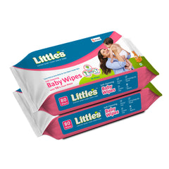 Little's Soft Cleansing Baby Wipes | Contains Aloe Vera & Jojoba Oil -80 wipes