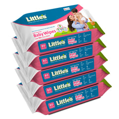 Little's Soft Cleansing Baby Wipes | Contains Aloe Vera & Jojoba Oil -80 wipes