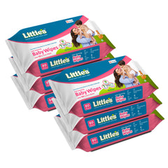 Little's Soft Cleansing Baby Wipes | Contains Aloe Vera & Jojoba Oil -80 wipes