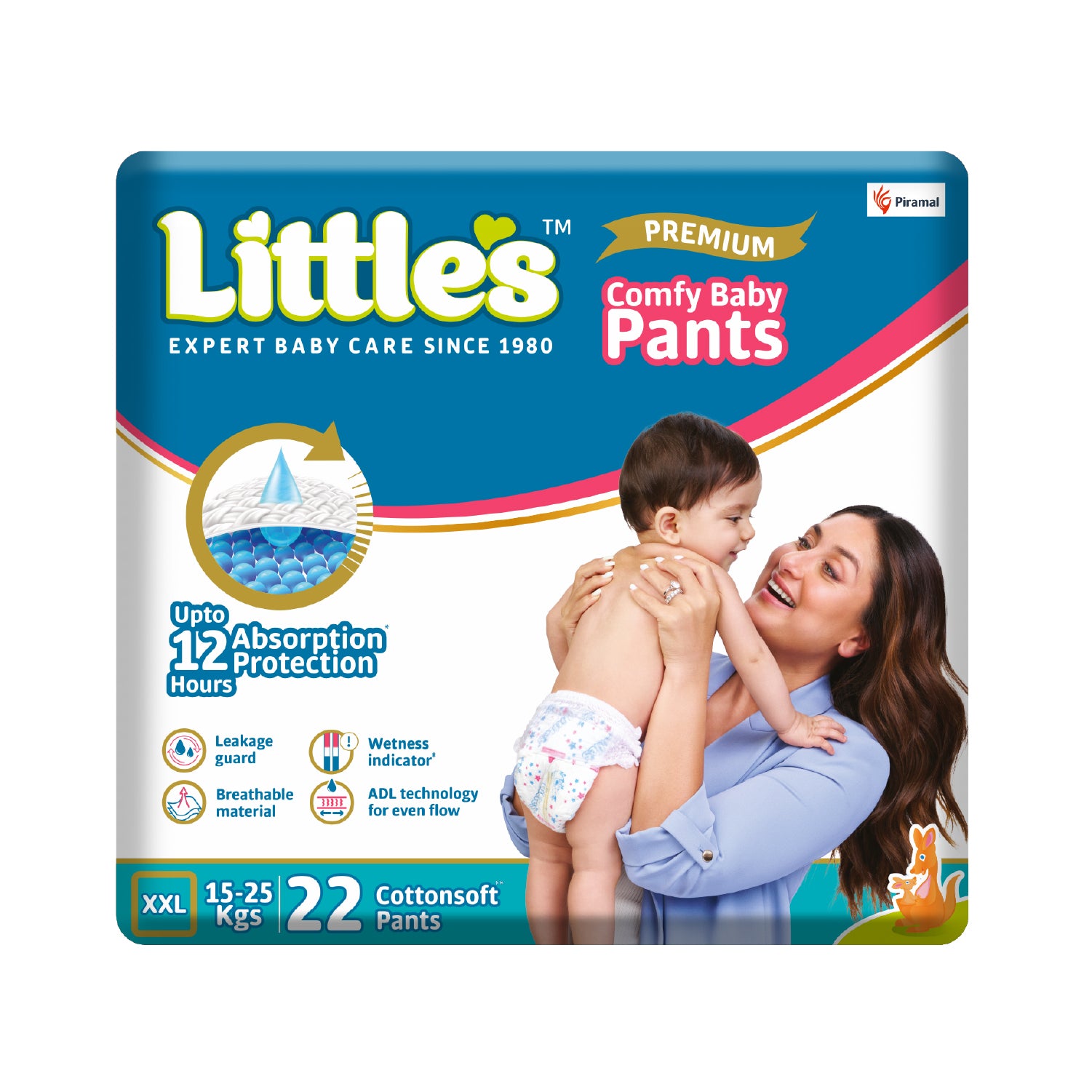 Little's Baby Pants Diapers with Wetness Indicator & 12 Hours Absorption, large, 30 cottonsoft pants diaper