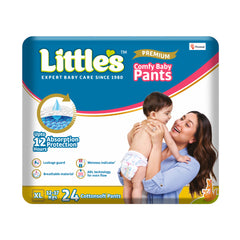 Little's Baby Pants Diapers with Wetness Indicator & 12 Hours Absorption, large, cottonsoft pants diaper