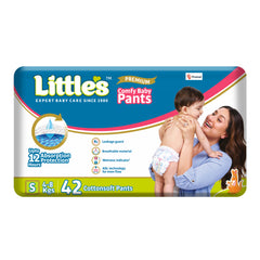 Little's Baby Pants Diapers with Wetness Indicator & 12 Hours Absorption, small, cottonsoft pants diaper