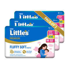 Little's Comfy Baby Diaper Pants - Premium | Baby Diapers with 12 hours Absorption & Wetness Indicators