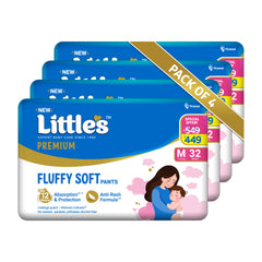 Little's Comfy Baby Diaper Pants - Premium | Baby Diapers with 12 hours Absorption & Wetness Indicators