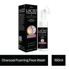 Lacto Calamine Charcoal Foaming Face wash| Deep skin Detox | Cleanse skin impurities | With Built-in foaming Brush | Sulphate free Face wash | Paraben Free| 150 ml