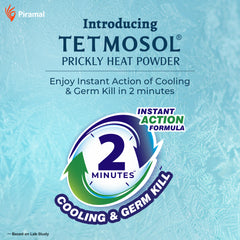 Tetmosol Prickly Heat Powder 150g | 2 minutes Instant Action Formula (Cooling & Germ Kill) | Menthol Cool Powder for Summer | Anti-Fungal & Anti-Bacterial Powder
