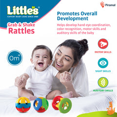 Little's Grab & Shake Rattles I Educational & Developmental Toys for Babies I Infant & Preschool Toys I 3 pieces, Multi-color