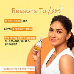 Lacto Calamine Vitamin C Face Serum For Glowing Skin With Niacinamide | Helps In Dark Spots Reduction & Provides Moisturization | Pollushield, Vitamin E, B3 & B5 | 30ml