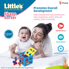 Little’s Shape Sorter Cube with 24 Multicolor Shapes (BIS approved) l Shape sorter toy for kids | Kids toys | Toddler activity toys | Helps develop motor reasoning skills