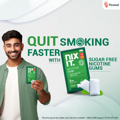 Nixit Nicotine Sugar Free Gum 2mg | 10 Gums | WHO Approved Therapy | Helps Quit Smoking In 12 Weeks | Soft Chew Sugar Free Chewing Gum | Aids in Smoking Cessation | Frost Mint