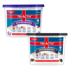 Tri-Activ Moisture Absorbers | Dehumidifier For Wardrobe, Closet, Shoe Rack | Absorption Capacity upto 600ml Each I Prevent Mould & Fungus, Allergens & Eliminate Odour