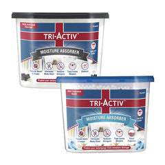 Tri-Activ Moisture Absorbers | Dehumidifier For Wardrobe, Closet, Shoe Rack | Absorption Capacity upto 600ml Each I Prevent Mould & Fungus, Allergens & Eliminate Odour
