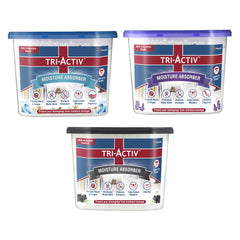 Tri-Activ Moisture Absorbers | Dehumidifier For Wardrobe, Closet, Shoe Rack | Absorption Capacity upto 600ml Each I Prevent Mould & Fungus, Allergens & Eliminate Odour