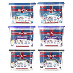 Tri-Activ Moisture Absorbers | Dehumidifier For Wardrobe, Closet, Shoe Rack | Absorption Capacity upto 600ml Each I Prevent Mould & Fungus, Allergens & Eliminate Odour