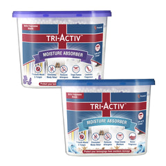 Tri-Activ Moisture Absorbers | Dehumidifier For Wardrobe, Closet, Shoe Rack | Absorption Capacity upto 600ml Each I Prevent Mould & Fungus, Allergens & Eliminate Odour