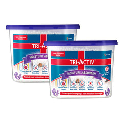 Tri-Activ Moisture Absorbers | Dehumidifier For Wardrobe, Closet, Shoe Rack | Absorption Capacity upto 600ml Each I Prevent Mould & Fungus, Allergens & Eliminate Odour