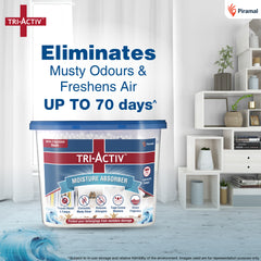 Tri-Activ Moisture Absorbers | Dehumidifier For Wardrobe, Closet, Shoe Rack | Absorption Capacity upto 600ml Each I Prevent Mould & Fungus, Allergens & Eliminate Odour