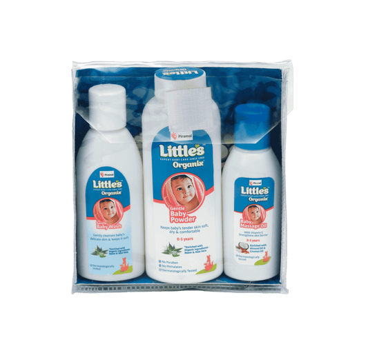 Little's Organix Travel Pack (Organix Gentle Baby Wash -25ml + Organix Gentle Baby Powder -20g + Organix Baby Massage Oil - 25ml)