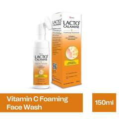 Lacto Calamine Vitamin C Foaming Face wash| Brightens skin & control blackheads & whiteheads| With Built-in foaming Brush | Sulphate free face wash | Paraben Free| 150 ml