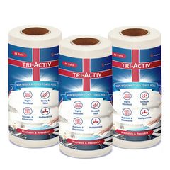 Tri-Activ Non-Woven Reusable Kitchen Towel Roll I 80 Pulls per Roll I Highly Absorbent Kitchen Tissue Roll I Non-Woven Fabric I Free from OBA I White