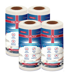 Tri-Activ Non-Woven Reusable Kitchen Towel Roll I 80 Pulls per Roll I Highly Absorbent Kitchen Tissue Roll I Non-Woven Fabric I Free from OBA I White