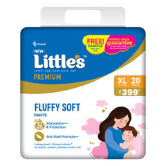 Little's Baby Diaper Pants Style | Pack of 1 | Fluffy Soft Baby Diapers | No Nasties Anti-Rash Formula with Leakage Guard, Wetness Indicator & 12 Hours Absorption