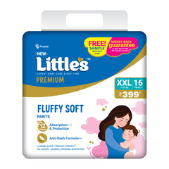 Little's Baby Diaper Pants Style | Pack of 1 | Fluffy Soft Baby Diapers | No Nasties Anti-Rash Formula with Leakage Guard, Wetness Indicator & 12 Hours Absorption