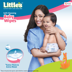 Little's Soft Cleansing Baby Wipes | Contains Aloe Vera & Jojoba Oil -80 wipes