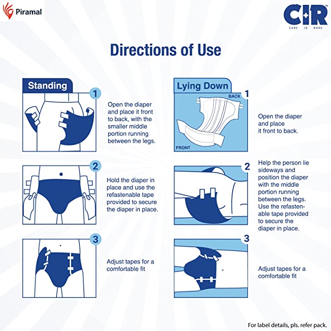 CIR Premium Adult Tape Diapers | All Night Protection Buy 1 Get 1 Free